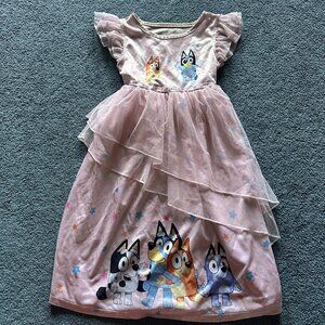 Bluey Toddler Girl's Pink Bluey & Bingo Nightgown Dress Size 4T